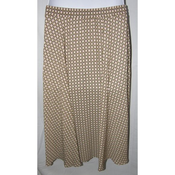 MAX STUDIO Multicolored Floral Sz Large Casual or Dress Elastic Waist Midi Skirt - Picture 3 of 4